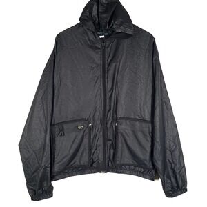 Equipe By Team Productions Packable Windbreaker Rain Jacket L‎ Black Hooded